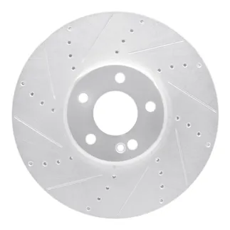 R1 Concepts EDZ-63119L Brake Rotor Drilled and Slotted Silver